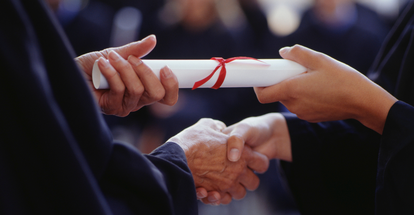 Receiving Diploma and Shaking Hands