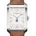 NYU Men's Baume et Mercier 43X27mm Hampton Watch with Silver Dial & Tan Leather Strap