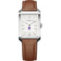 NYU Men's Baume et Mercier 43X27mm Hampton Watch with Silver Dial & Tan Leather Strap