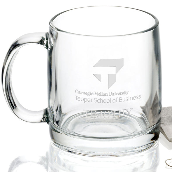 Tepper School of Business 13 oz Glass Coffee Mug
