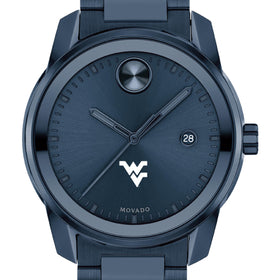West Virginia University Men's Movado BOLD Blue Ion with Date Window