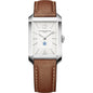 Columbia Men's Baume et Mercier 43X27mm Hampton Watch with Silver Dial & Tan Leather Strap