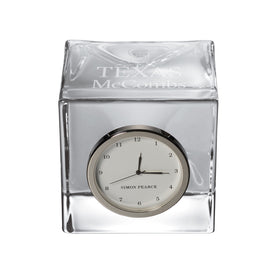 Texas McCombs Glass Desk Clock by Simon Pearce