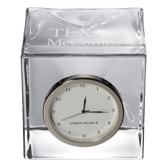 Texas McCombs Glass Desk Clock by Simon Pearce