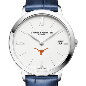 UT Austin Women's Baume et Mercier 36.5mm Classima Watch with White Dial & Blue Leather Strap