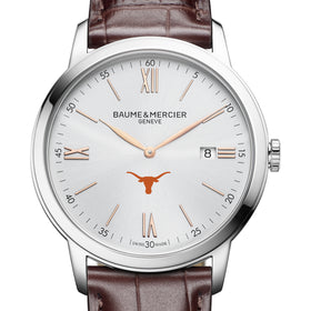 UT Austin Men's Baume et Mercier 42mm Classima Watch with Silver Dial & Brown Leather Strap