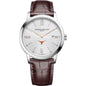 UT Austin Men's Baume et Mercier 42mm Classima Watch with Silver Dial & Brown Leather Strap