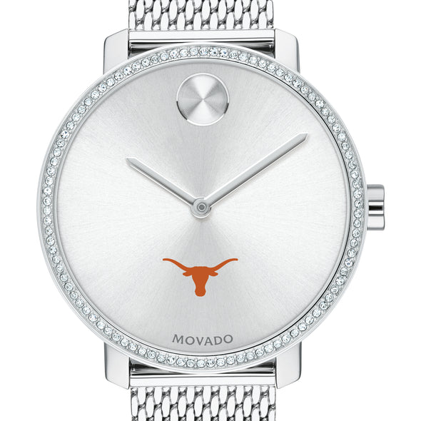 Texas Longhorns Women's Movado Bold with Crystal Bezel & Mesh Bracelet