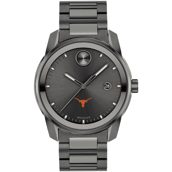 Texas Longhorns Men's Movado BOLD Gunmetal Grey with Date Window