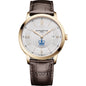Columbia Men's Baume et Mercier 40mm Gold PVD Classima Watch with Silver Dial & Dark Brown Leather Strap