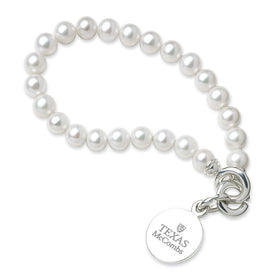 Texas McCombs Pearl Bracelet with Sterling Silver Charm