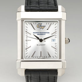George Washington Men's Collegiate Watch with Leather Strap