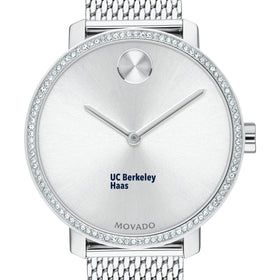 UC Berkeley Haas Women's Movado Bold with Crystal Bezel & Mesh Bracelet