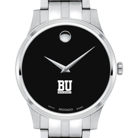 BU Men's Movado Collection Stainless Steel Watch with Black Dial
