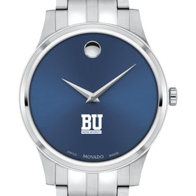 BU Men's Movado Collection Stainless Steel Watch with Blue Dial