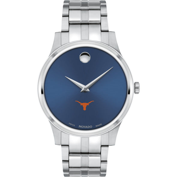 UT Austin Men's Movado Collection Stainless Steel Watch with Blue Dial