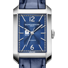 NYU Men's Baume et Mercier 43X27mm Hampton Automatic Watch with Blue Dial & Blue Leather Strap