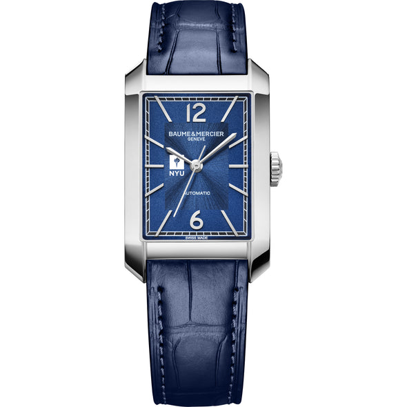 NYU Men's Baume et Mercier 43X27mm Hampton Automatic Watch with Blue Dial & Blue Leather Strap