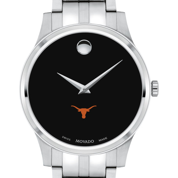 UT Austin Men's Movado Collection Stainless Steel Watch with Black Dial