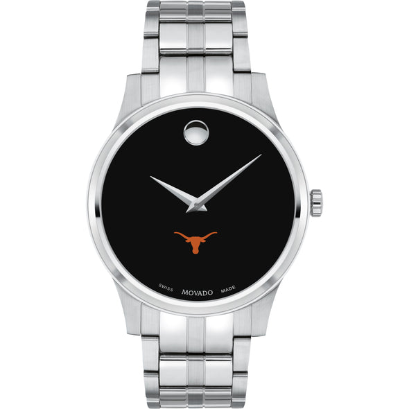 UT Austin Men's Movado Collection Stainless Steel Watch with Black Dial