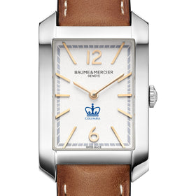Columbia Women's Baume et Mercier 35X22mm Hampton Watch with Silver Dial & Tan Leather Strap
