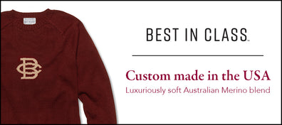 Boston College Maroon and Khaki Letter Sweater by M.LaHart