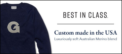 Georgetown Navy Blue and Grey Letter Sweater by M.LaHart