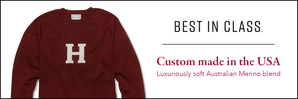 Harvard Maroon and Ivory Letter Sweater by M.LaHart