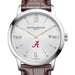Alabama Men's Baume et Mercier 42mm Classima Watch with Silver Dial & Brown Leather Strap