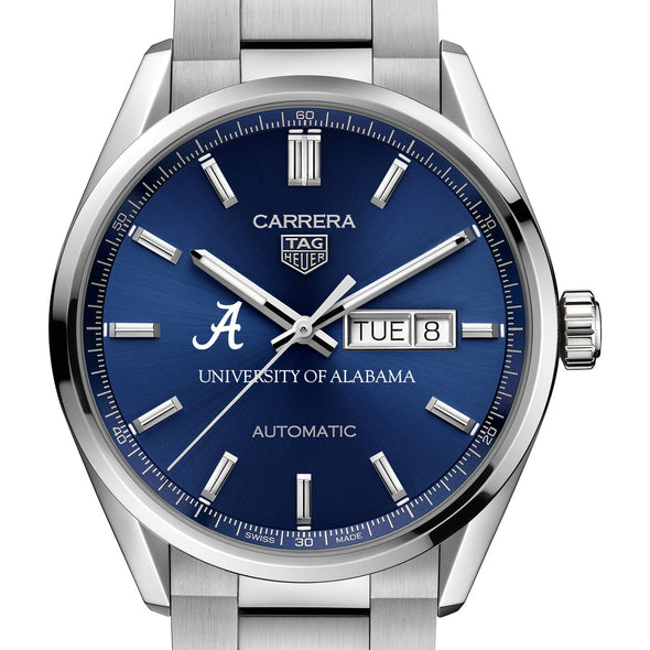 Alabama Men&#39;s TAG Heuer Carrera with Blue Dial &amp; Day-Date Window Shot #1