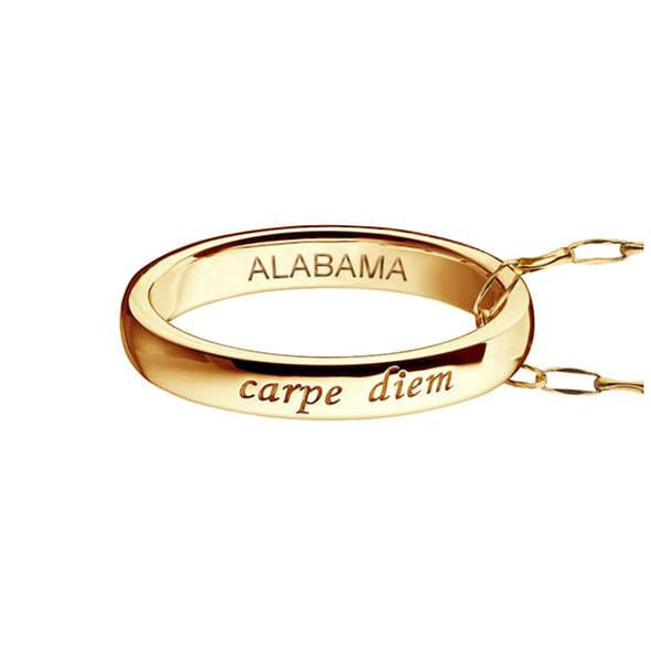 Alabama Monica Rich Kosann &quot;Carpe Diem&quot; Poesy Ring Necklace in Gold Shot #3