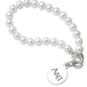 Alpha Delta Pi Pearl Bracelet with Sterling Charm Shot #1