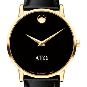Alpha Tau Omega Men's Movado Gold Museum Classic Leather Shot #1