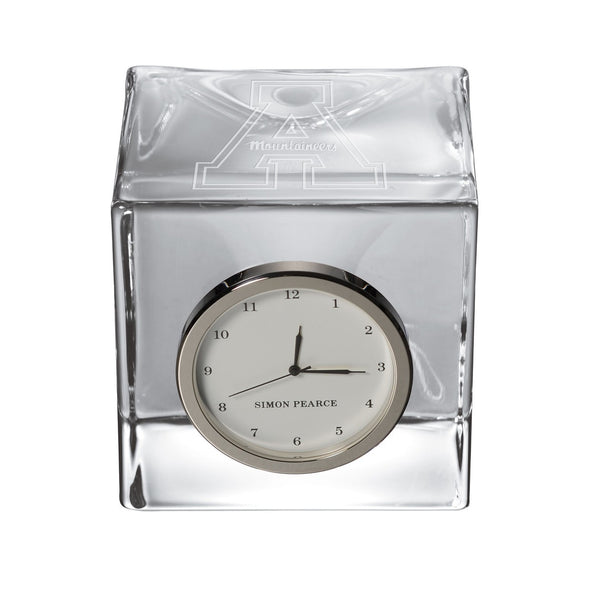 Appalachian State Glass Desk Clock by Simon Pearce Shot #1