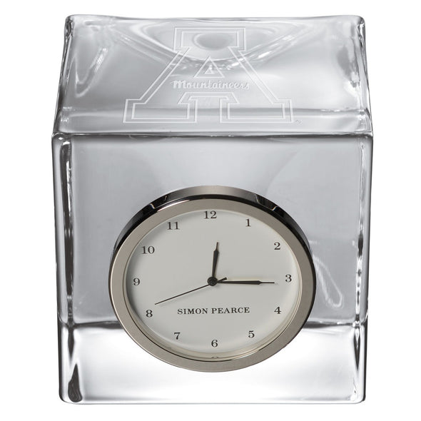 Appalachian State Glass Desk Clock by Simon Pearce Shot #2