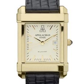 Appalachian State Men&#39;s Gold Quad with Leather Strap Shot #1