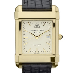 Appalachian State Men's Gold Quad with Leather Strap Shot #1