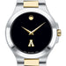 Appalachian State Men's Movado Collection Two-Tone Watch with Black Dial