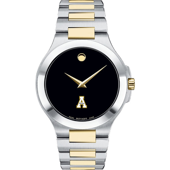 Appalachian State Men&#39;s Movado Collection Two-Tone Watch with Black Dial Shot #2