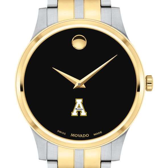 Appalachian State Men's Movado Collection Two-Tone Watch with Black Dial Shot #1