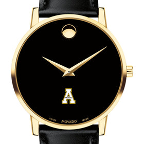 Appalachian State Men&#39;s Movado Gold Museum Classic Leather Shot #1