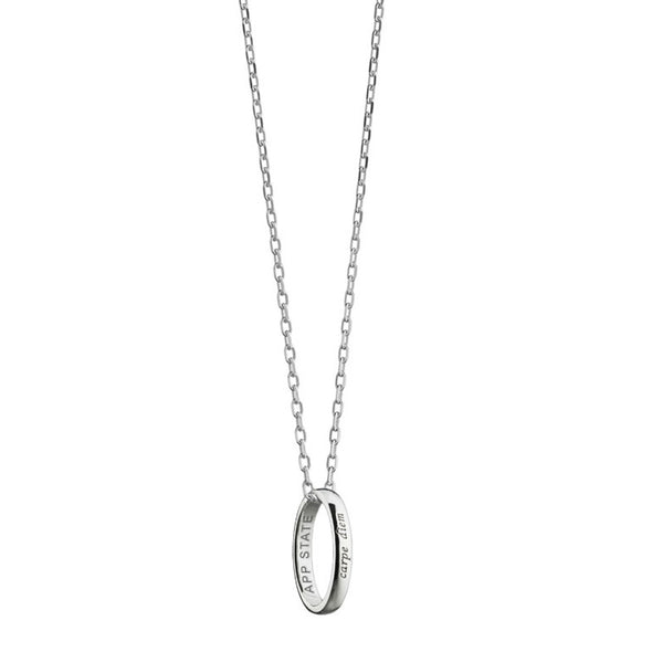 Appalachian State Monica Rich Kosann "Carpe Diem" Poesy Ring Necklace in Silver Shot #2