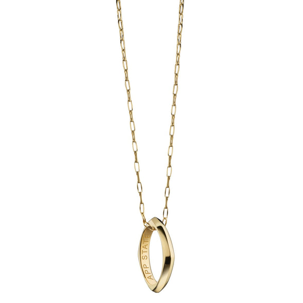 Appalachian State Monica Rich Kosann Poesy Ring Necklace in Gold Shot #2
