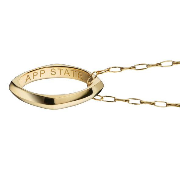 Appalachian State Monica Rich Kosann Poesy Ring Necklace in Gold Shot #3