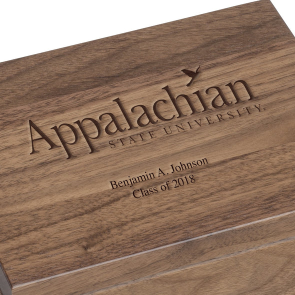 Appalachian State Solid Walnut Desk Box Shot #2