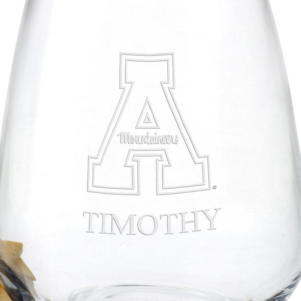 Appalachian State Stemless Wine Glasses - Set of 2 Shot #3