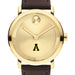 Appalachian State University Men's Movado BOLD Gold with Chocolate Leather Strap