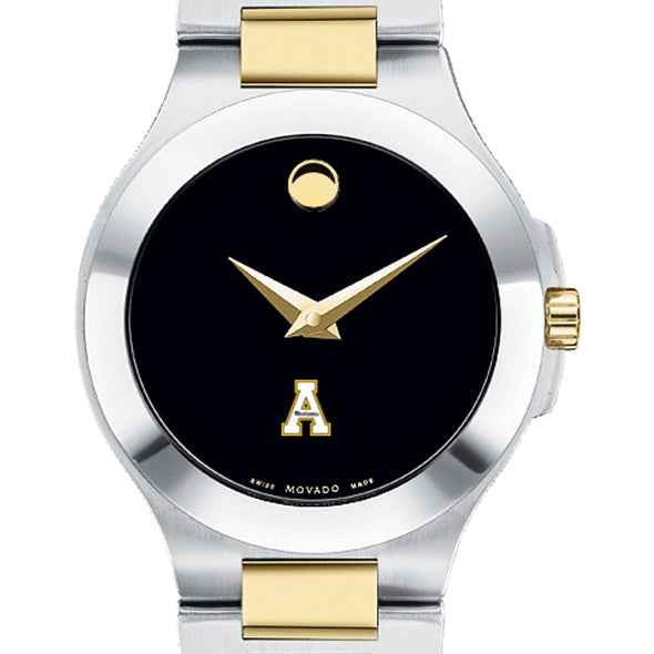Appalachian State Women&#39;s Movado Collection Two-Tone Watch with Black Dial Shot #1