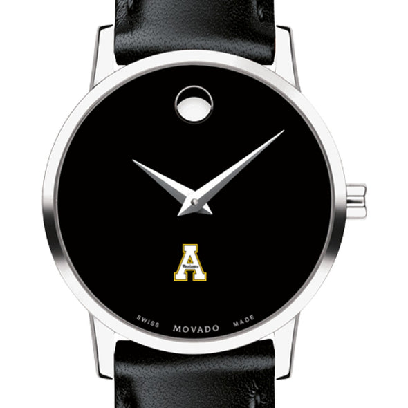 Appalachian State Women's Movado Museum with Leather Strap Shot #1