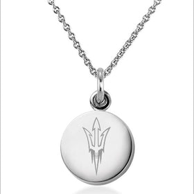 Arizona State Necklace with Charm in Sterling Silver Shot #1